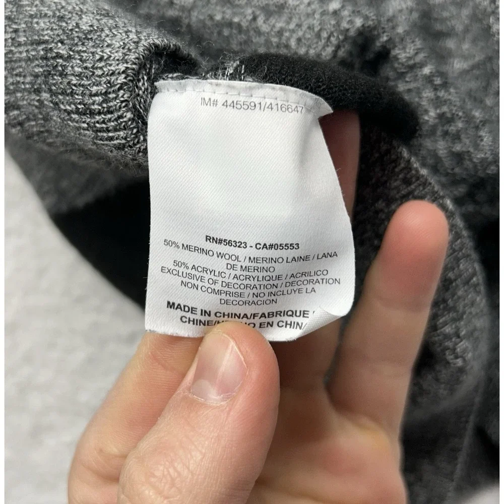 Nike Womens Size M Gray Long Sleeve 1/2 Zip Wool Blend Sweater (L8)